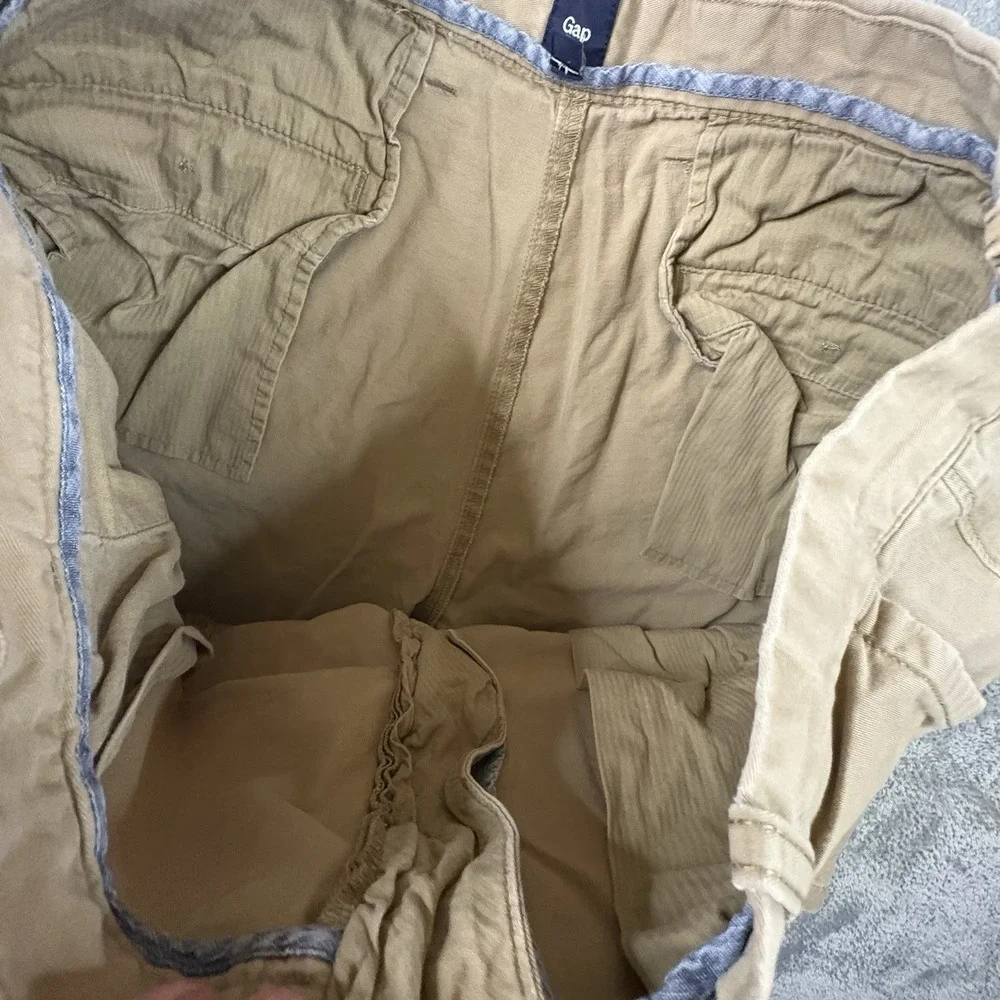 Gap Men's 37 Tan Khaki Chino Shorts Flat Front Casual Cotton Preppy SEE DESCRIPT
